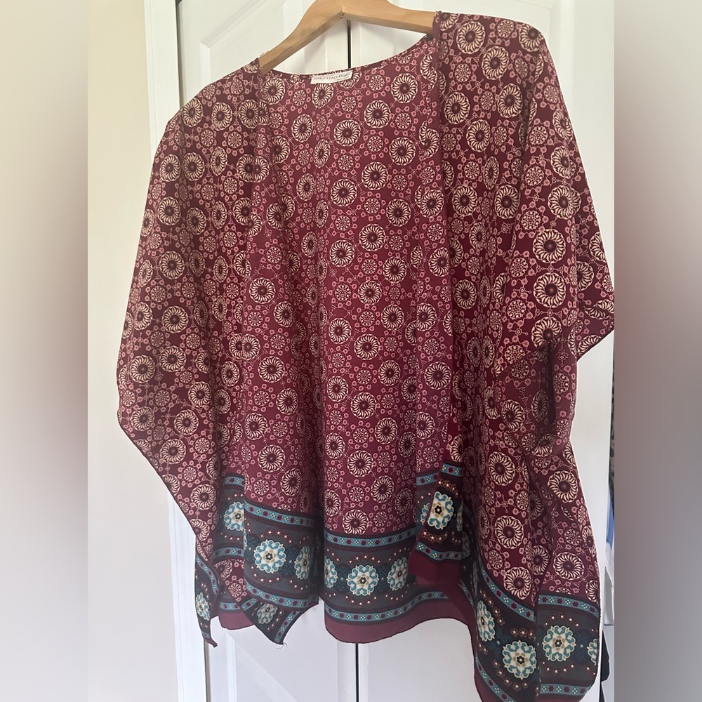 A'GACI Swirled pattern, Open Front Kimono. Made in the USA. Size M/L